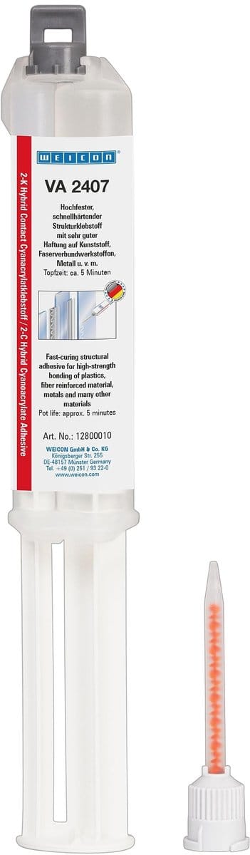 Weicon VA 2407 – Cyanoacrylaatlijm 10 g – 2K secondenlijm – dubbele spuit
