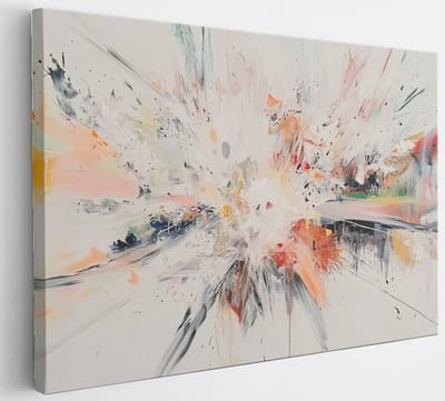 Saammp Canvas Schilderij - Kleurrijke kunst - Explosie verfspetters - Abstract - 40x30 - Foto op canvas - Wanddecoratie - Muurdecoratie Woonkamer - Kantoor Decoratie