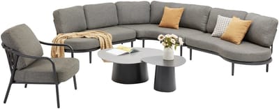 Serenno organische loungeset 6 delig antraciet aluminium