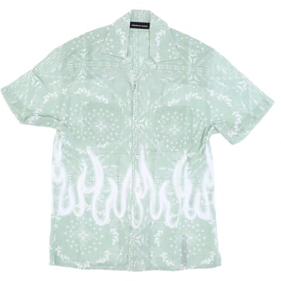 Heren overhemd met korte mouwen Spray Flames Bandana overhemd groen