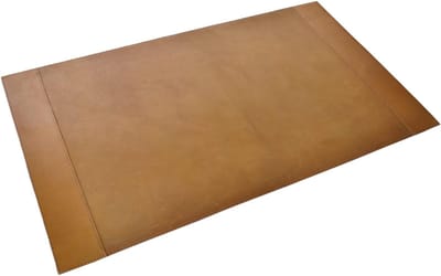 Famanu – Bureaumat van kunstleer - beschermende bureaulegger voor werkplek - cognac kleur - duurzaam en stevig materiaal - geschikt voor kantoor - werk of studie