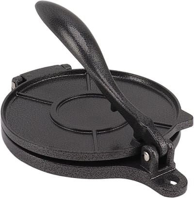 Tortillapers van Aluminium Legering voor het Maken van Taco's en Pizza's - 20 cm Zwart, Ideaal voor Deeg en Bakken
