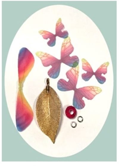 Real Leaves & Organza Butterflies Set