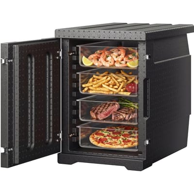 Geïsoleerde Voedselpan Drager, 82 Qt Hittebox voor Catering, LLDPE Voedselbox Drager met Dubbele Gespen, Voorladende Voedselwarmer voor Restaurant, Kantine,