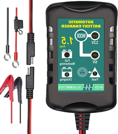 Acculader Automatisch - Druppellader Onderhoudslader - Batterij Onderhoud - 5-Staps Laadproces - 6V 12V 1.5A - Zwart