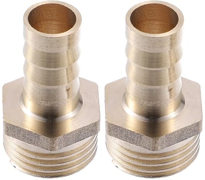 Dailygoods - Set van 2 Messing Slangfitting Connectoren 12mm