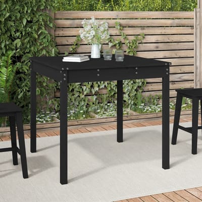 vidaXL - Tuintafel - 82,5x82,5x76 - cm - massief - grenenhout - zwart