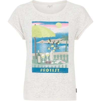 Protest Prtelles 25 – T shirt Dames – Korte mouwen – Ronde hals – Geplaatste print