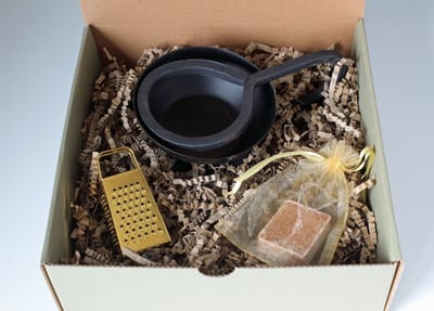 Minibox Amber - cadeau kerst - cadeau sinterklaas - amberblokjes - wax brander