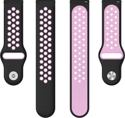 Siliconen bandje - geschikt voor Samsung Gear S3 / Galaxy Watch 3 45 mm / Galaxy Watch 46 mm - zwart-roze