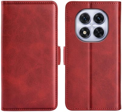 MobyDefend Hoesje - Geschikt voor Xiaomi Redmi Note 14 Pro 5G - Luxe Wallet Book Case (Sluiting Zijkant) - Rood