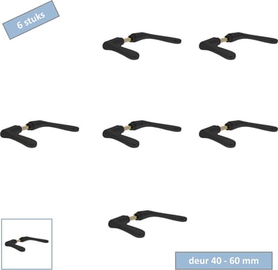 Starx Deurkrukken Vlinder – Set van 6 – Matzwart Aluminium Deurklinken – Zonder Rozet – Voor Binnendeuren 40-60mm