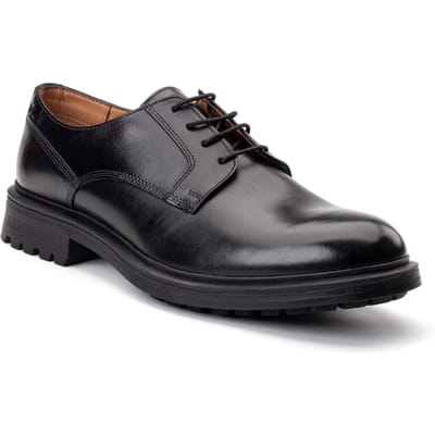 Base London Locke Leren Heren Zwarte Veterschoenen