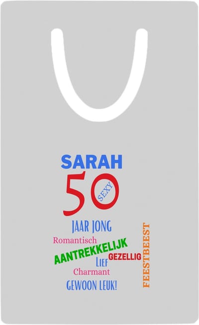 Hacebo® - Sarah 50 metalen boekenlegger - Verjaardag cadeau - mama - Grappige tekst Bladwijzer boekenleggers - 7.6 cm x 5cm