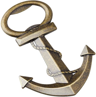 Dailygoods - Flesopener anker flesopener bieropener creatieve kroonkurkopener bouwset bierkurkentrekker Kerstmis mannen geschenken cadeau piratenserie grappige kurkentrekker voor barbarmannen (brons kleur)