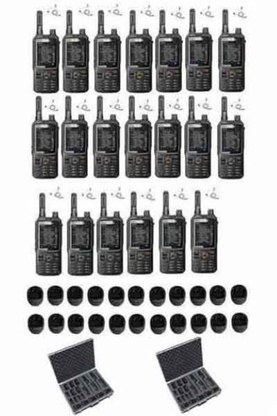 Set van 20 Inrico T320 V2 4G LTE Zello Portofoon, GPS, Wifi met tafellader beveiliging oortje en koffer
