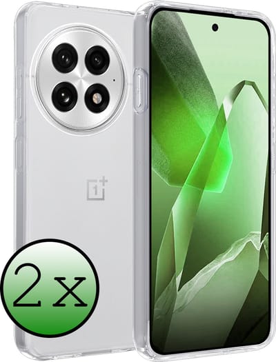 Hoesje 2 Stuks - Geschikt voor OnePlus 13 - Sterk & Shockproof - Case Siliconen - Back Cover - Telefoon Hoes - Transparant
