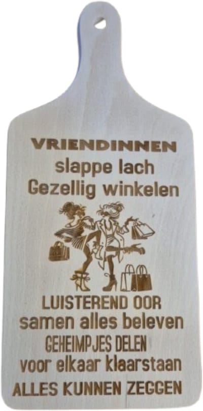 Snijplank - serveer plank tekst vriendinnen met afbeelding