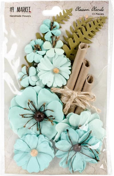 49 And Market Blossom Blends 13/Pkg Sea Breeze, 2.5"  (49BB 86165)