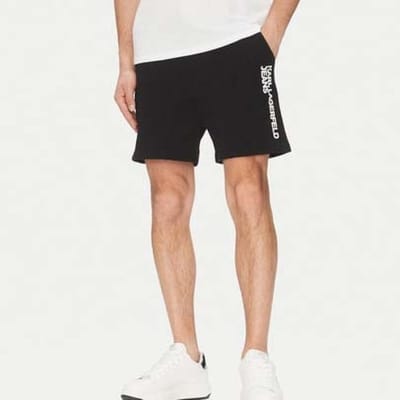 Karl Lagerfeld Text Logo Korte Sportbroek Zwart S Man