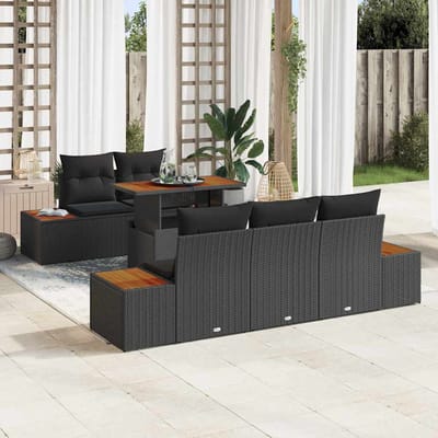 vidaXL - Tuinbank - Set - 6 - st - Zwart - en - Bruin