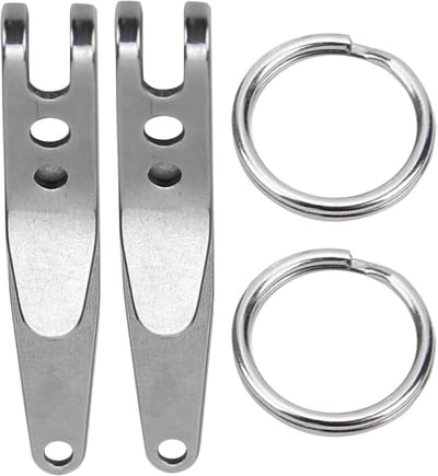 RVS Carabiner Clip Sleutelhangers - Multifunctionele Sleutelhouder voor Outdoor, Hiking en Klimaccessoires, 1.6x0.3in Zilver