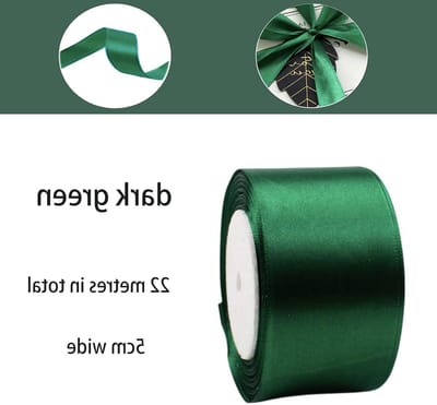 Donkergroen Satijnen Lint van 50mm en 22 Meter - Decoratief Lint voor Bruiloften, Feesten en Cadeaus, Perfect voor Verjaardagen en Valentijnsdag