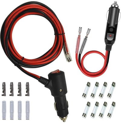 Allecto - Verlengkabel sigarettenaansteker - 210 cm - met schakelaar - zwart - ideaal voor auto - geschikt voor DC 12 V-24 V