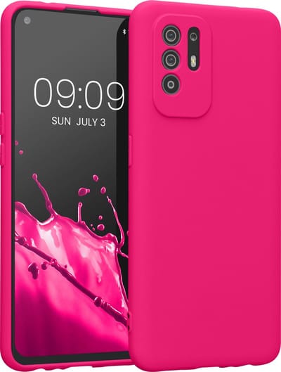 kwmobile telefoonhoesje geschikt voor Oppo A94 (5G) - Hoesje voor smartphone - Precisie camera uitsnede - TPU back cover in neon roze