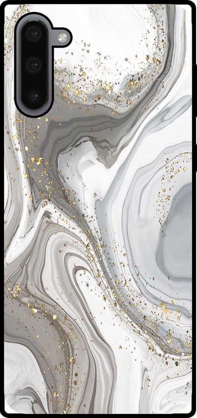 Smartphonica Telefoonhoesje Geschikt voor Samsung Galaxy Note 10 met marmer opdruk - TPU backcover case marble design - Zilver geschikt voor Samsung Galaxy Note 10