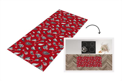 Keukenloper - Loper keuken - Bandana - Flora - Retro - Design - 120x50 cm - Keukenloper vinyl