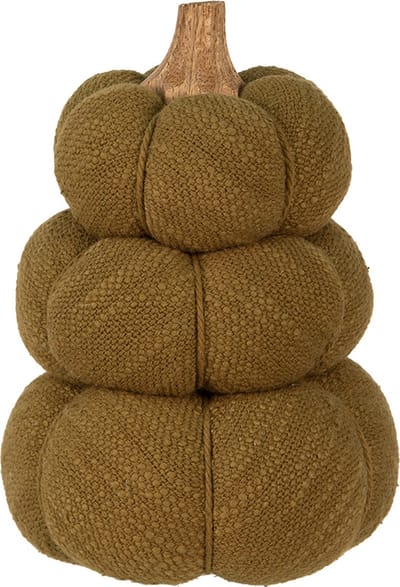 Clayre & Eef Decoratie Pompoen Ø 13x18 cm Groen Polyester Herfst decoratie