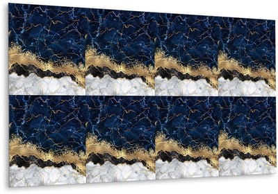 Tulup PVC Wandpaneel - Mariene Abstractie Vinyl Wandpaneel - 100 cm x 50 cm - Veelkleurig Wandpaneel PVC - 1 stuk - Wandpaneel PVC - Marmer Wandpaneel - Wandpaneel Zelfklevend - Plaktegels Keuken en Badkamer