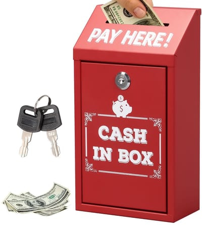 Dailygoods- Sleutelkast - Veiligheidsbox - Sleutelkluis - Opbergbox - Geldbox - Roestvrij staal - 14,5 x 7,5 x 26 cm - Brievenbus