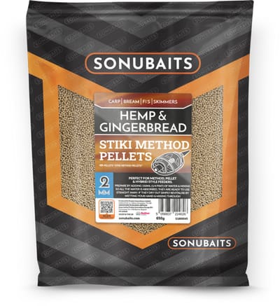 Sonubaits Stiki Pellets 2mm Hemp & Gingerbread – Method Pellets voor Karpervisserij