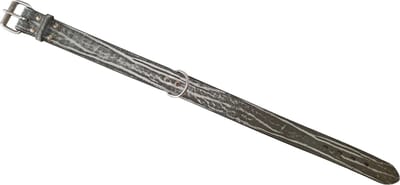 DOG GEAR Safari Halsband - Leder - Grijs-Wit - Breedte: 4,5 cm - Nekomtrek: 62 - 69 cm (GELIEVE ALVORENS BESTELLEN OPEMETEN)