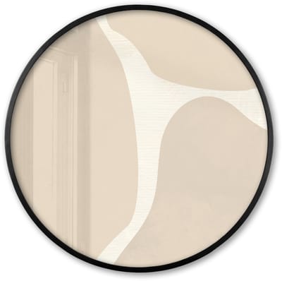 Poster in lijst Rond - Fotolijst 60x60 cm - Posters - Abstract - Beige - Moderne kunst - Ronde posterlijst zwart - Decoratie - Wanddecoratie woonkamer - Muurdecoratie slaapkamer