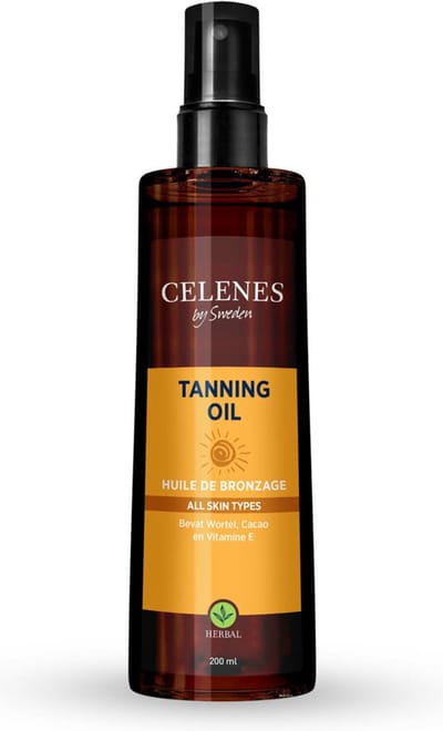 Celenes by Sweden Herbal Bruiningsolie - 200ml - Met Cacao, Caroteen & Vitamine E