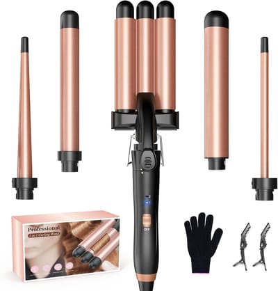 5-in-1 Krultang met Verwisselbare Vaten en Instelbare Temperatuur voor Diverse Hairstyling