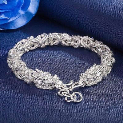 925 zilveren mode handgemaakte matte stoffen patroon toonaangevende armband retro dominante herenarmband zilver