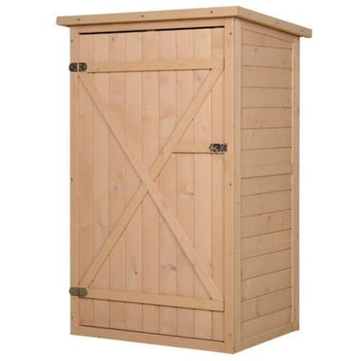 Tuinhuisje - Outsunny - Natuurlijk sparrenhout - 75 x 56 x 115 cm - Met slot - Weerbestendig