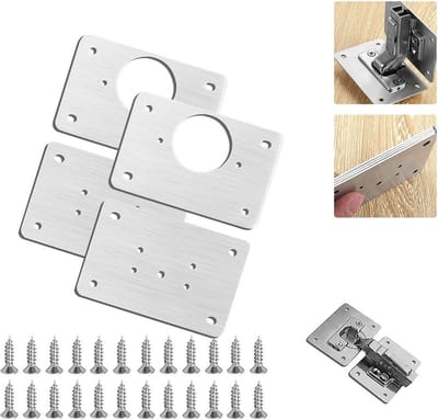 WiseGoods Premium Scharnier Platen - Plaat - Scharnieren Reparatie - Klussen - Tool - Tools - Gereedschap - Meubels - Set 2 Paar