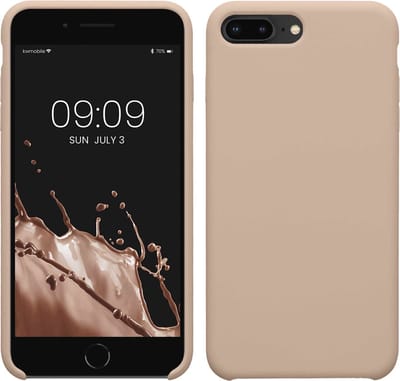 kwmobile telefoonhoesje geschikt voor Apple iPhone 7 Plus / iPhone 8 Plus - Hoesje met siliconen coating - Smartphone case in kokosmelk