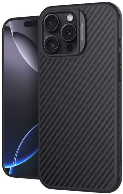 Nillkin Synthetic Fiber Hoesje Geschikt voor de Apple iPhone 16 Pro | Compatibel met MagSafe | Zwart