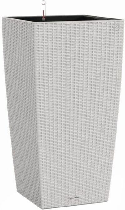 LECHUZA CUBICO Cottage 40 - Plantenbak - met uitneembare binnenbak - met bewateringssysteem - ALL-IN-ONE set met LECHUZA-PON - licht grijs