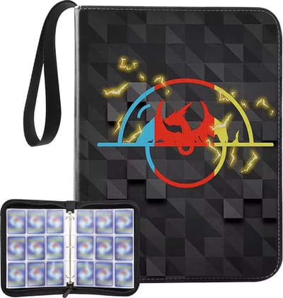 360 Living® - Verzamelmap - Geschikt Voor 900 Kaarten Verzamelkaarten - Geschikt voor Pokemon Verzamelmap Met 50 Pagina’s - 9 Pocket - A4 Formaat - Premium Kwaliteit - Zwart - Box - Binder