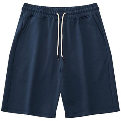 Zomer 360G Zware Puur Katoen Vijfpuntsbroek voor Heren Rood Trendy Werk Gebreide Broek Losse Shorts Garderobe Broek voor Mannen en Vrouwen 2XL blue