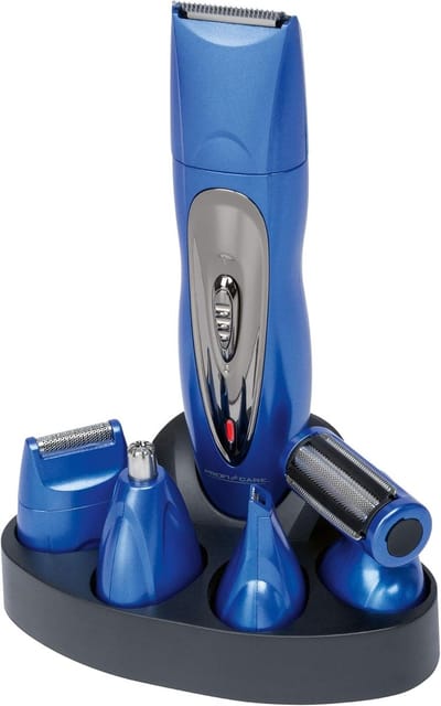 Elektrische Trimmer Set - Grooming Kit - Persoonlijke Verzorging - 5-in-1 Multifunctioneel - 6 Accessoires - Blauw