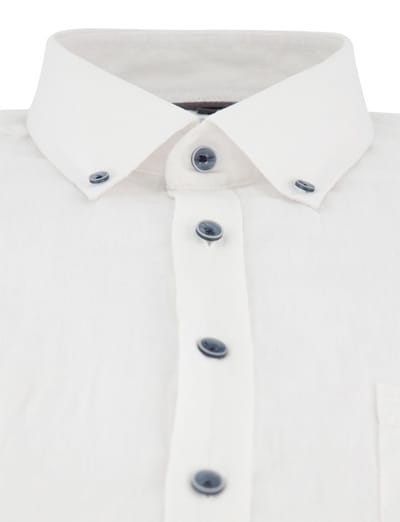 Overhemd wit Casa Moda borstzak button-down collar witte knopen