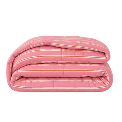 Dekbed-Discounter - EazySleep Dekbed Zonder Overtrek 140 x 200 cm - Inclusief 1 kussensloop - Wasbaar op 40 graden - Verkoelend dekbed - Double Stripe - Roze